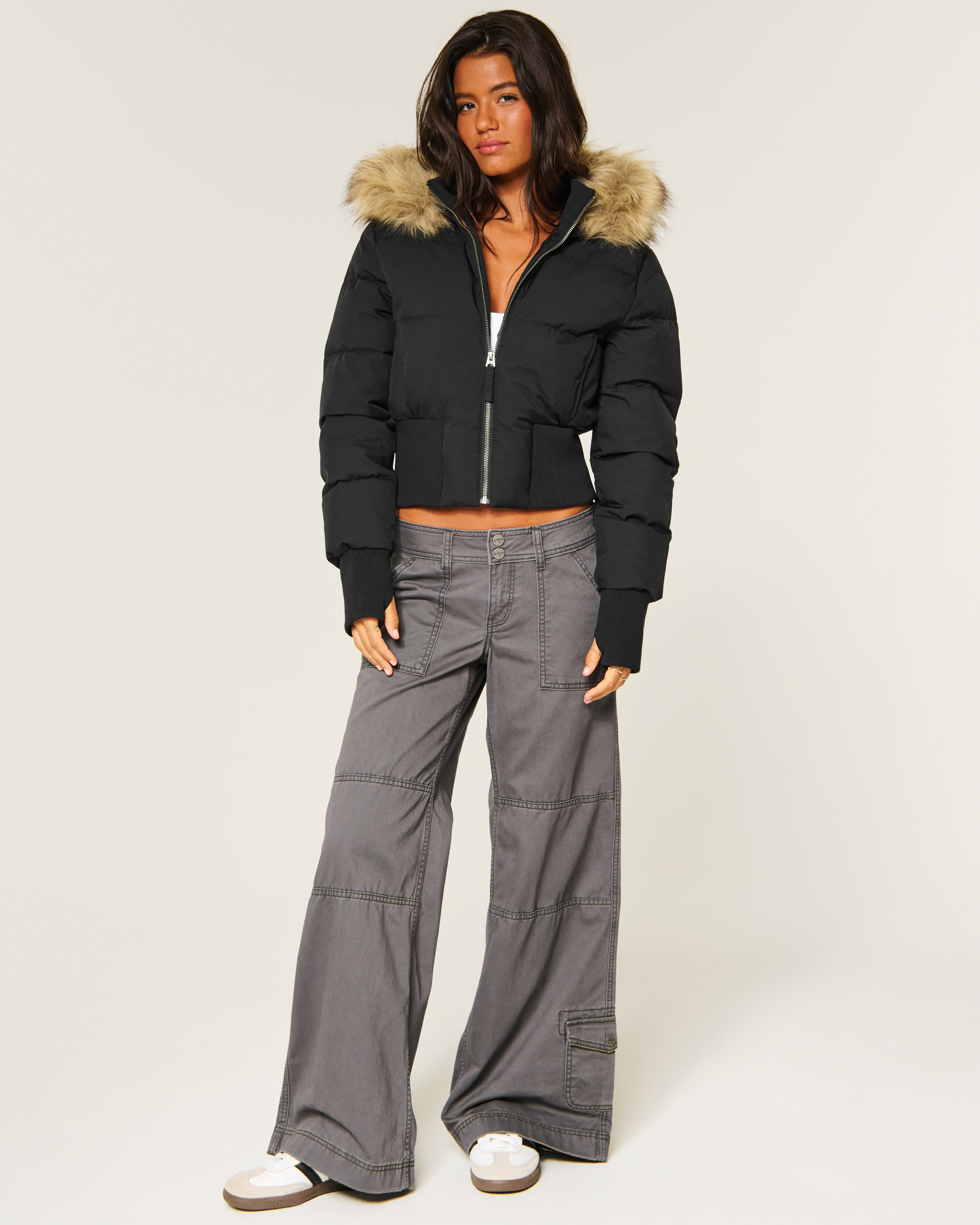 Женская куртка Hollister Peyton Puffer, цвет: Чёрный — фото 3
