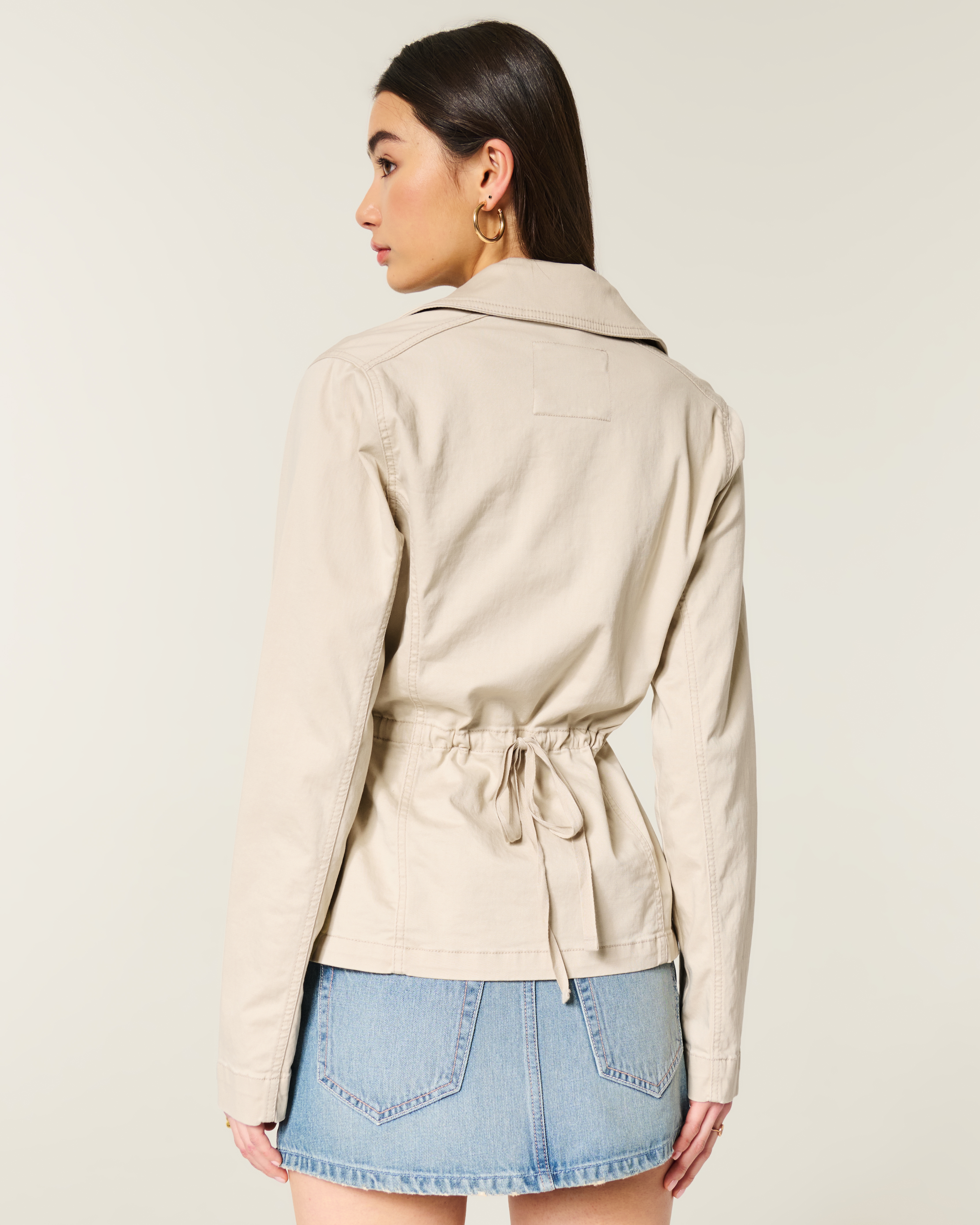 Женские куртки Hollister Twill Military Jacket — фото 3