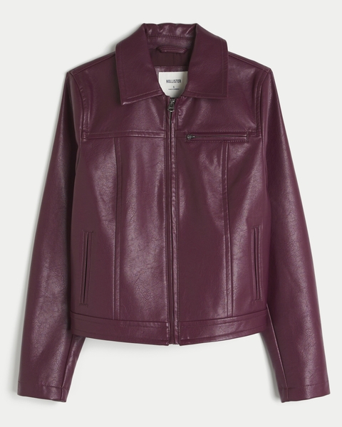 Женские куртки Hollister Faux Leather Zip-Up Jacket