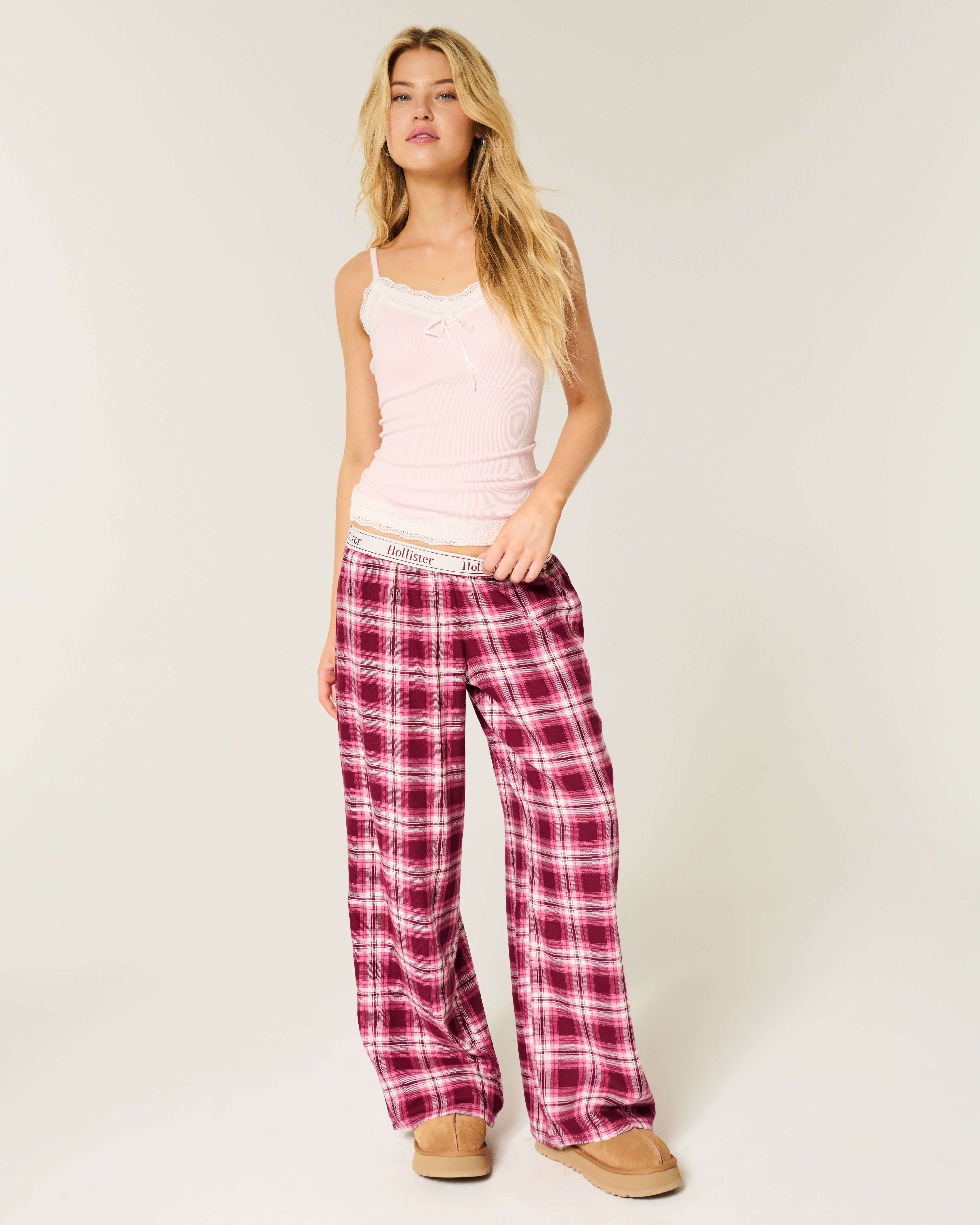 Женские брюки Hollister Baggy Flannel Pants — фото 2