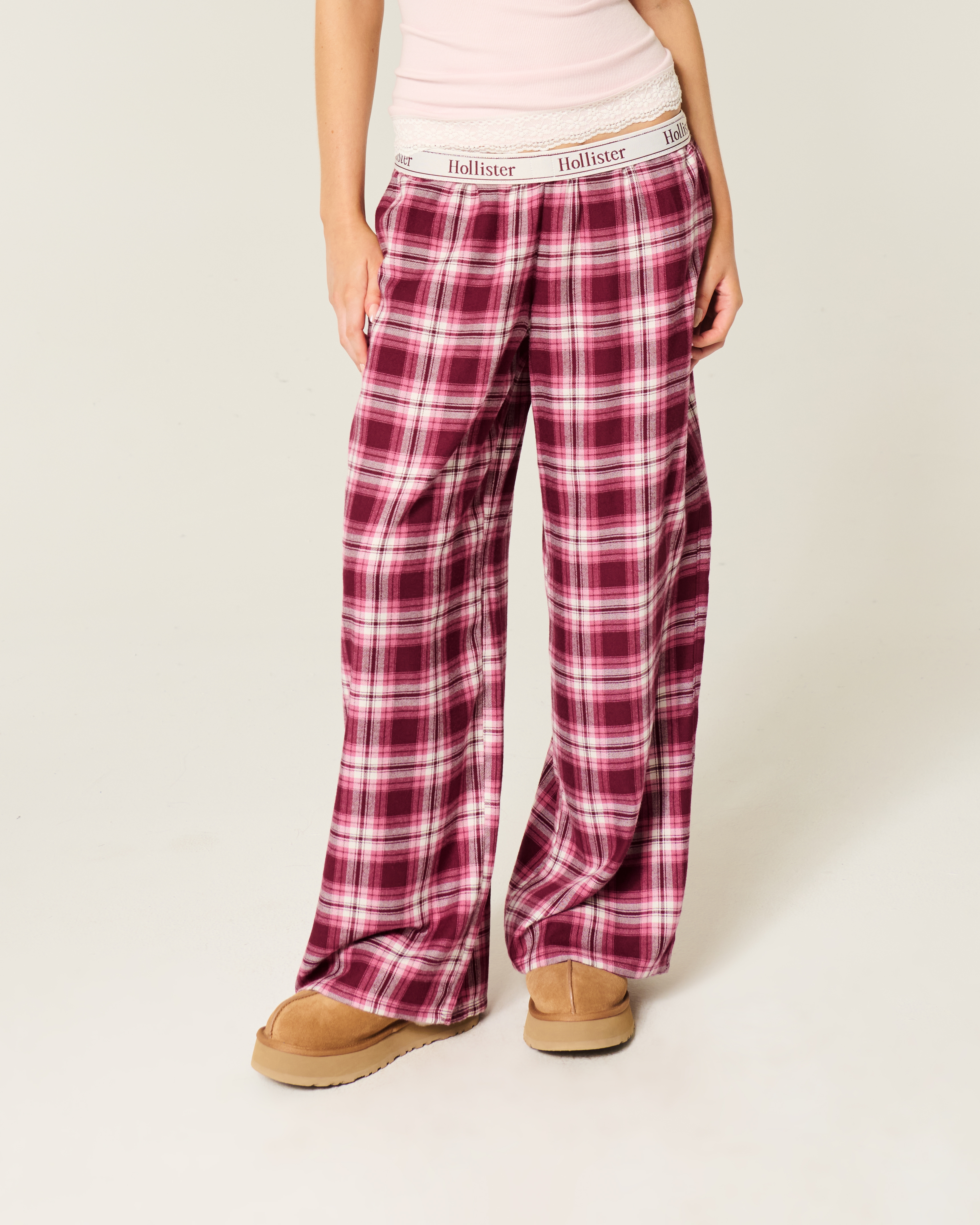 Женские брюки Hollister Baggy Flannel Pants — фото 3