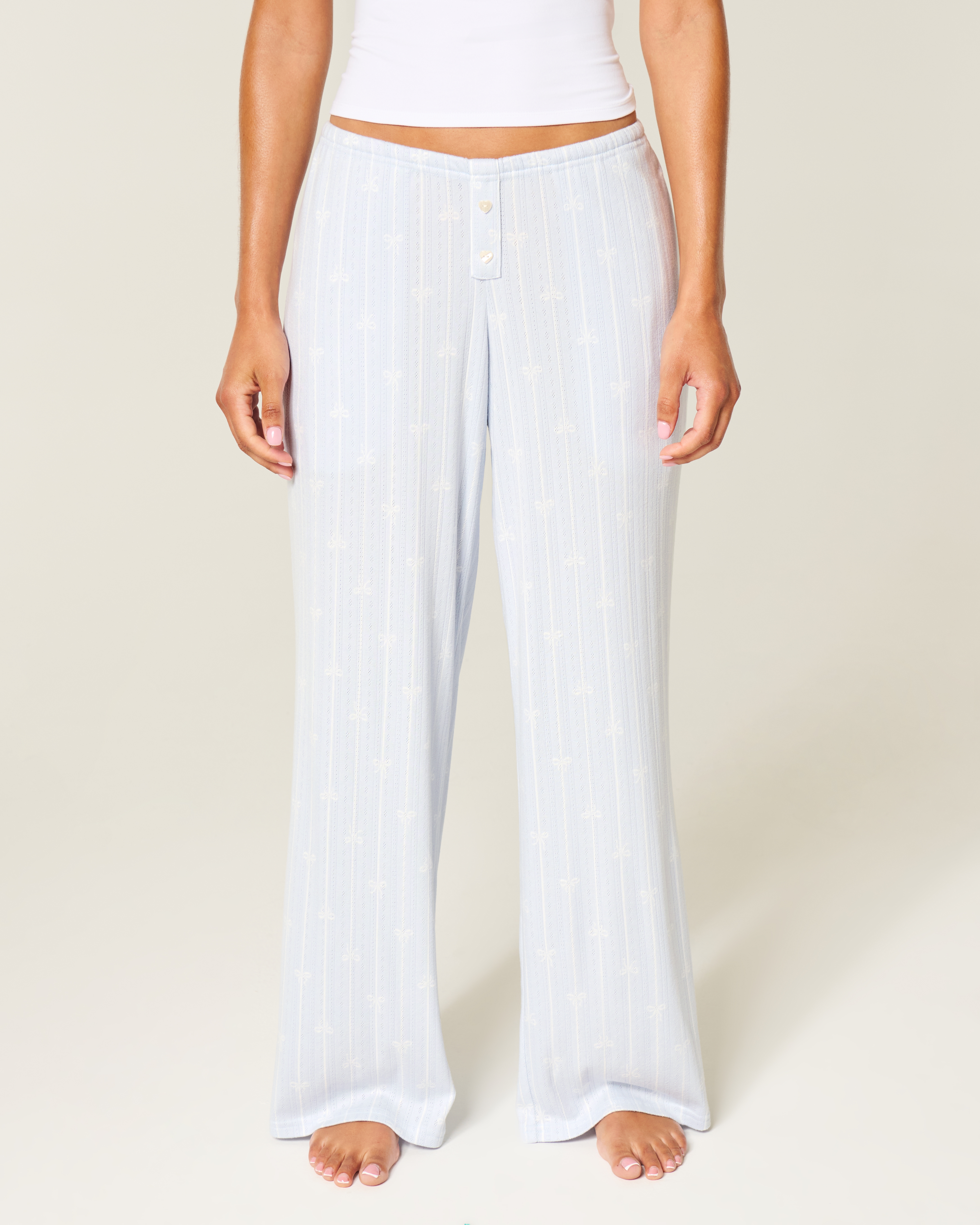 Женские брюки Hollister Always Cozy Pointelle Wide-Leg Boxer Pants — фото 3