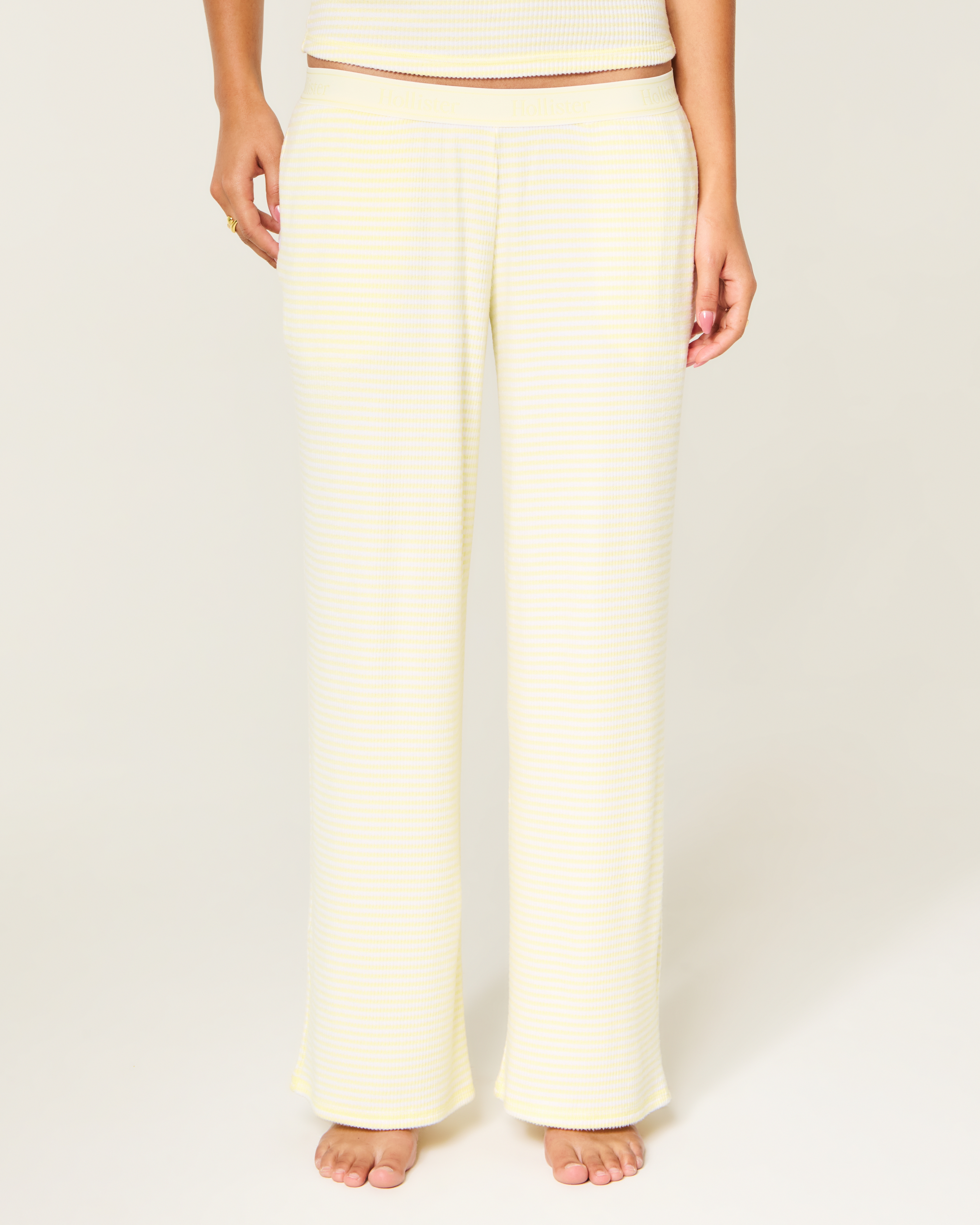 Женские брюки Hollister Cozy Rib Elastic Waist Wide-Leg Pants — фото 3