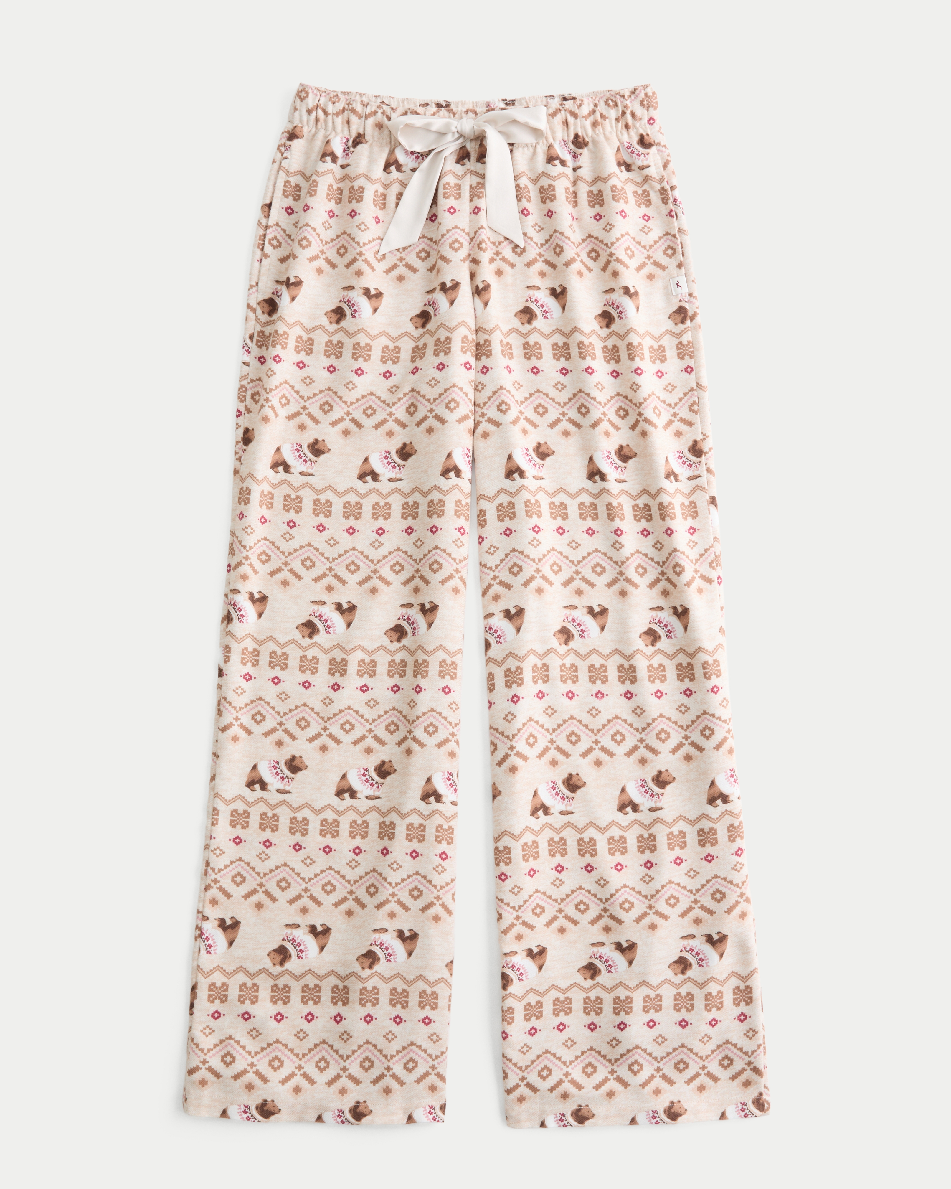 Женские брюки Hollister Satin Tie Flannel, цвет: Светлый коричневый
