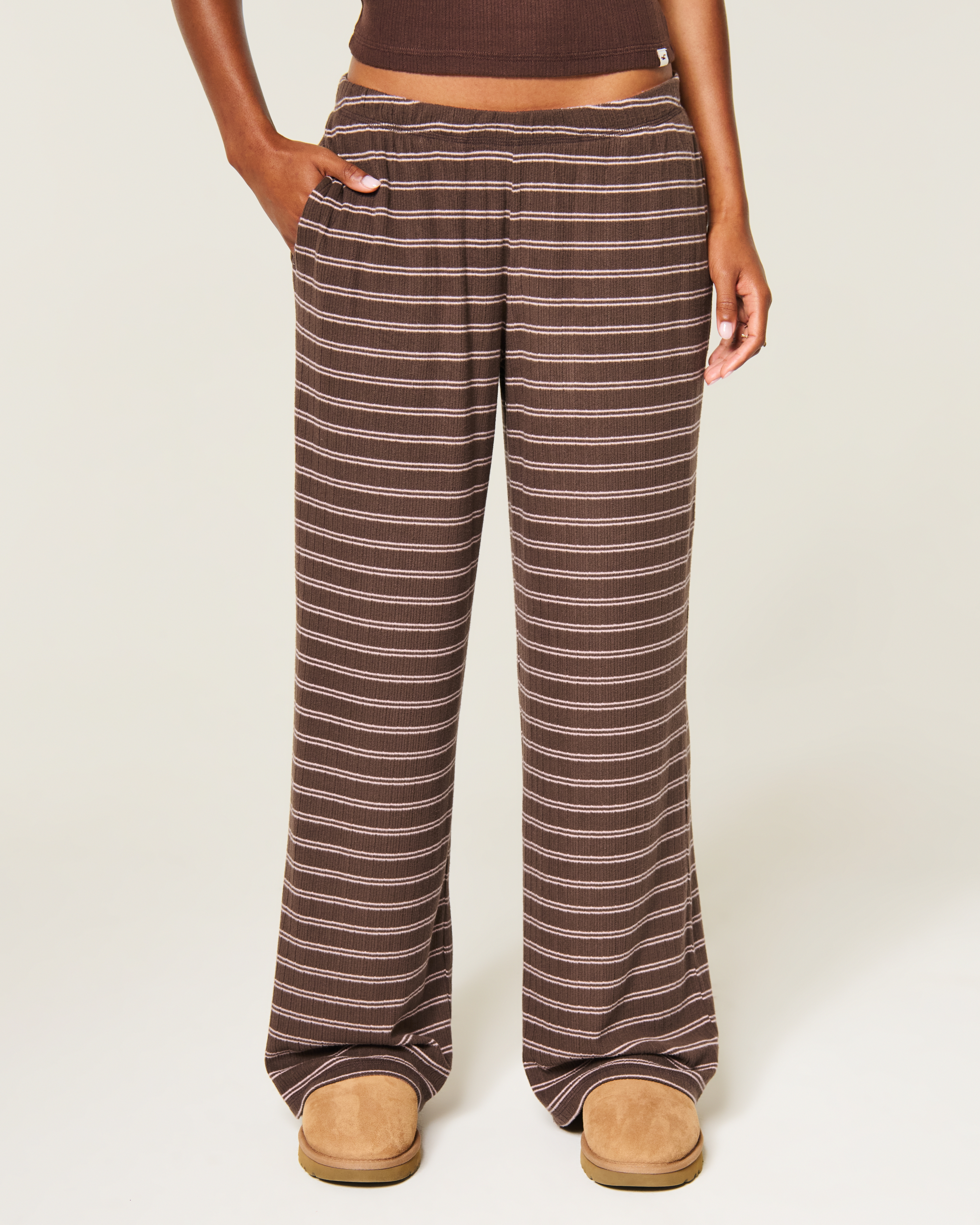 Женские брюки Hollister Cozy Pointelle Wide-Leg Pants — фото 3
