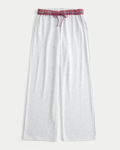 Женские брюки Hollister Flannel Foldover Waist Knit Wide-Leg Pants