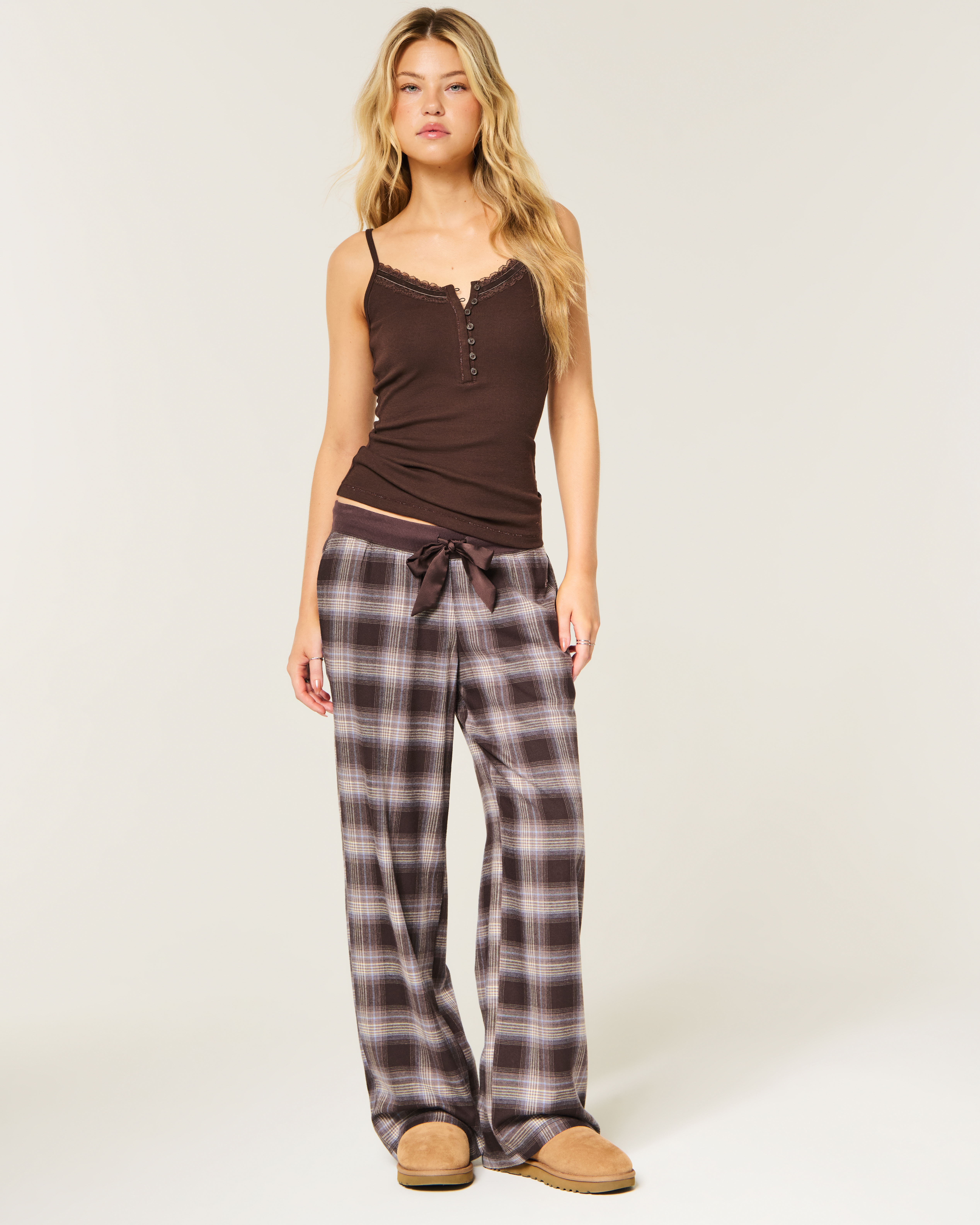 Женские брюки Hollister Remi Flannel Wide-Leg Pants — фото 2