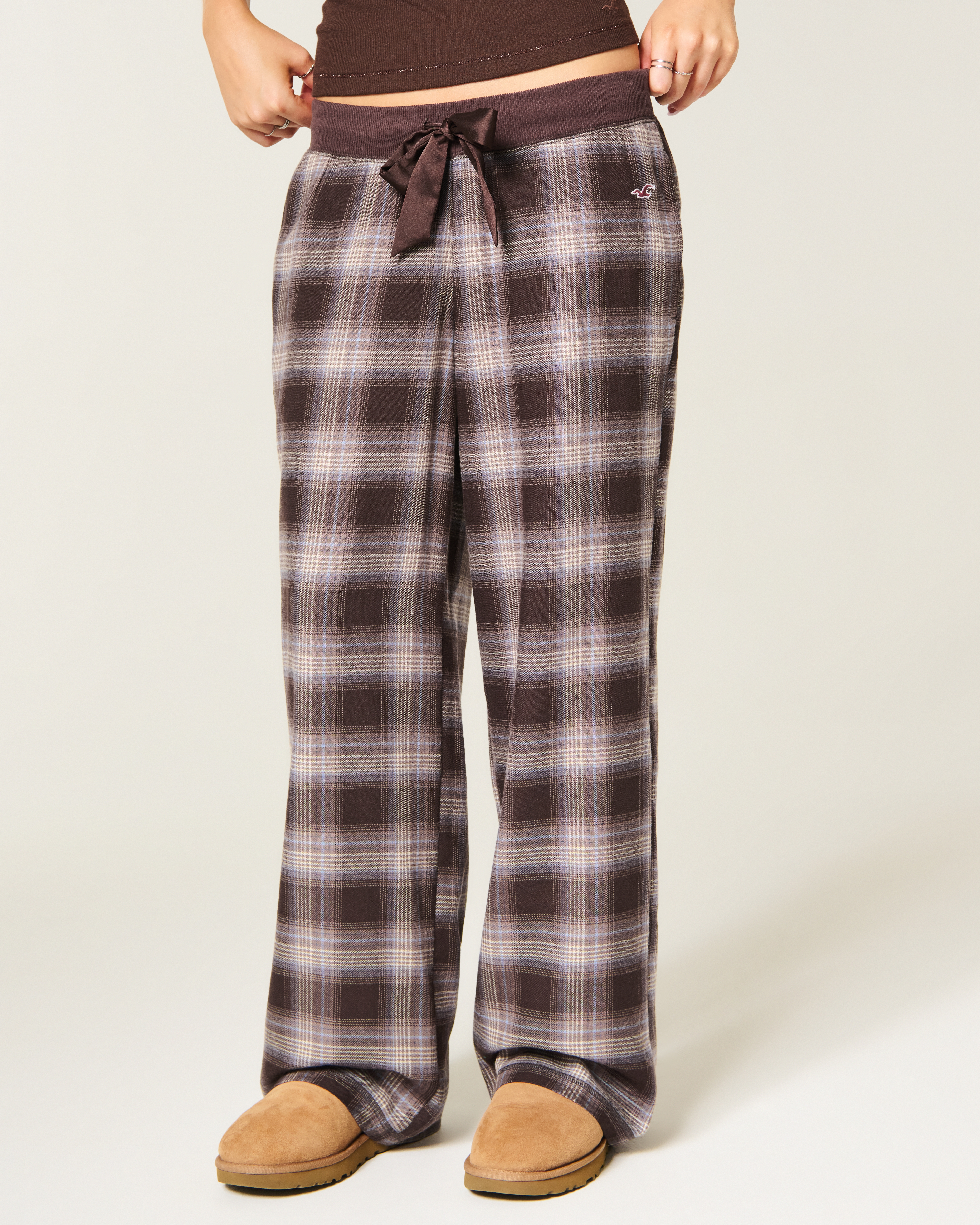 Женские брюки Hollister Remi Flannel Wide-Leg Pants — фото 3