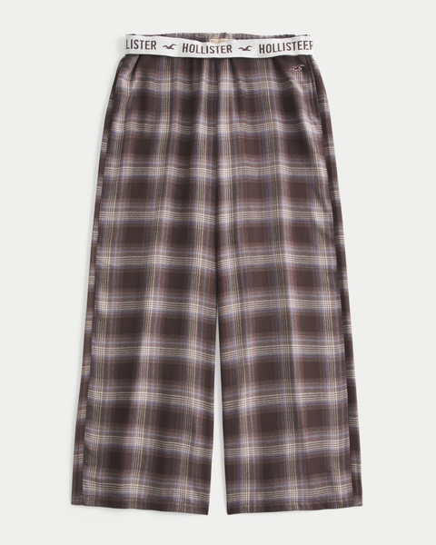 Женские брюки Hollister Flannel Foldover Waist Baggy Pants