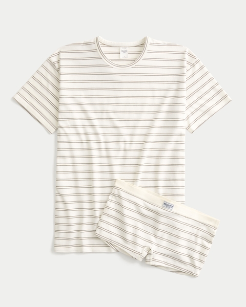 Женские свитеры Hollister Oversized Crew T-Shirt & Shortie Shorts Sleep Set