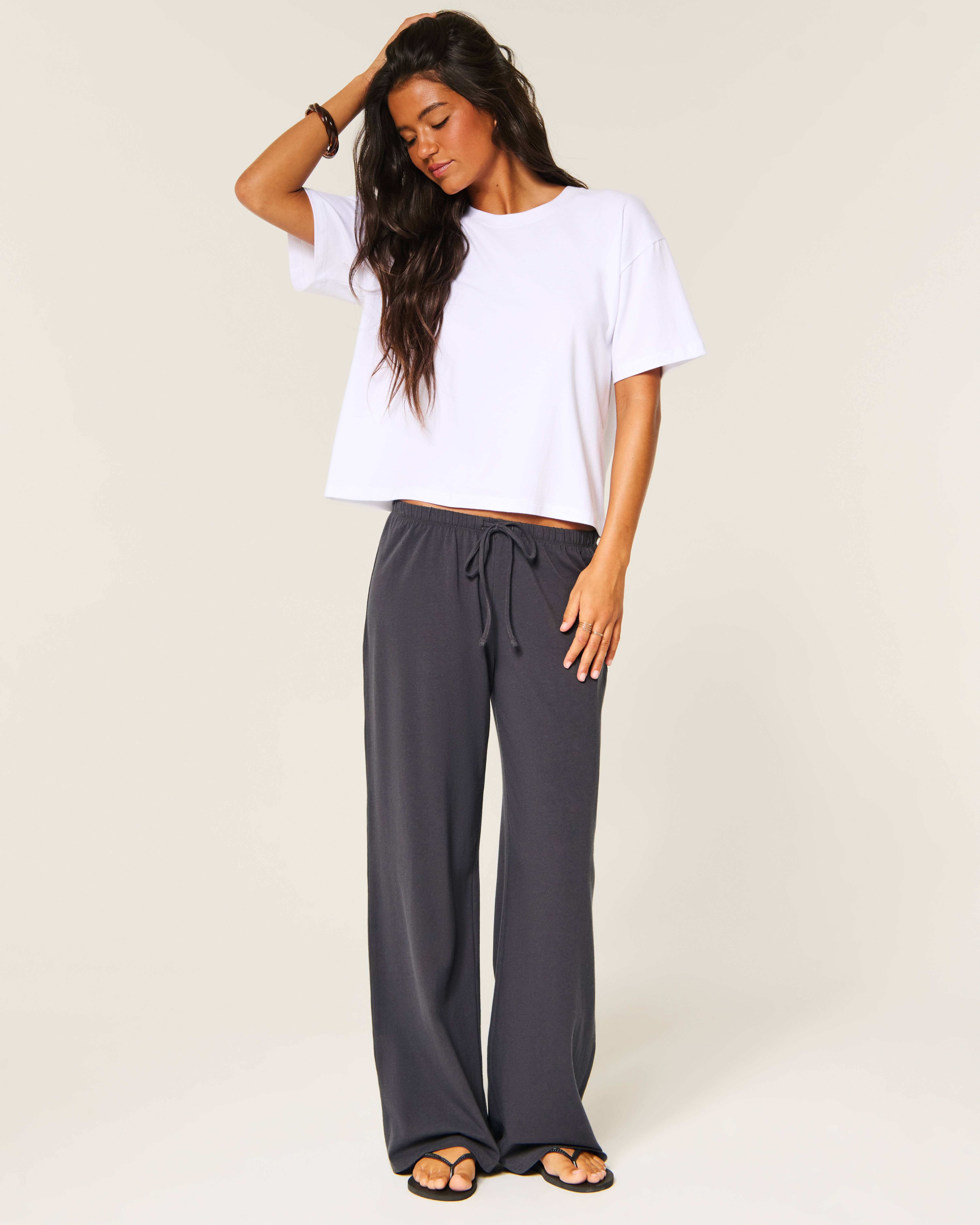 Женские брюки Hollister Knit Pull-On Wide-Leg Pants — фото 3