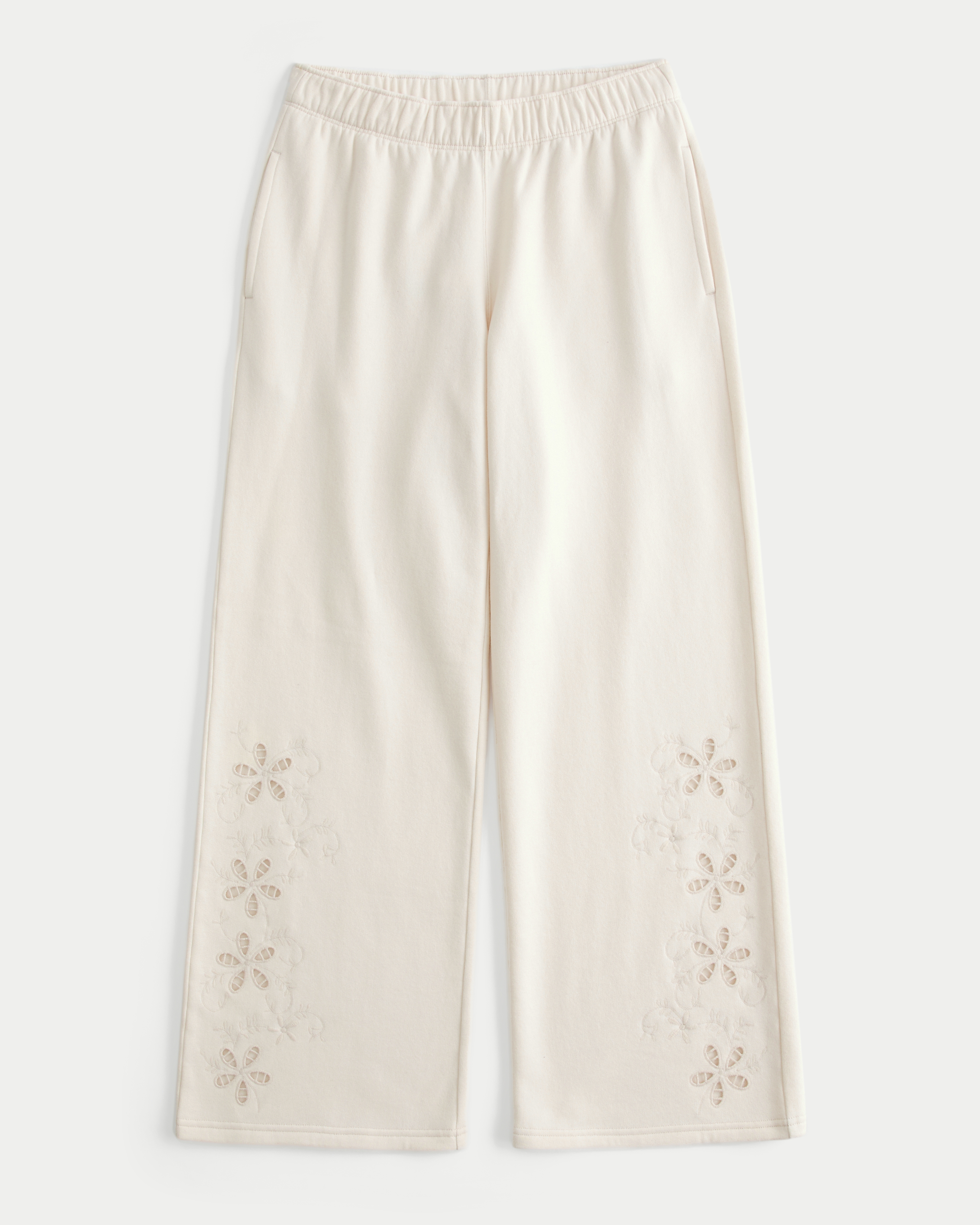 Женские брюки Hollister Feel Good Floral Cutout Wide-Leg Sweatpants