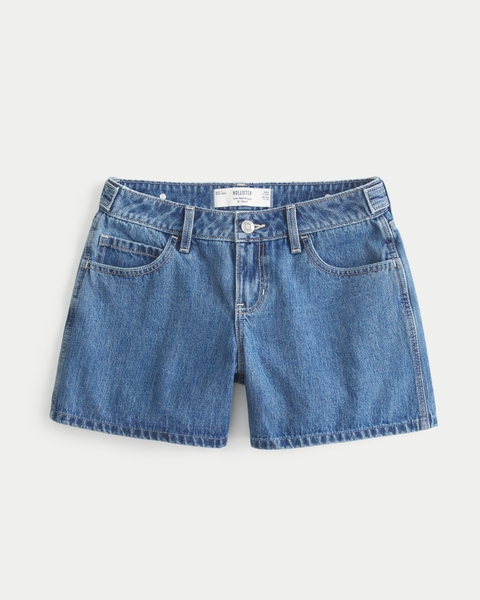 Женские шорты Hollister Andi Adjustable Low-Rise Medium Wash Baggy Shorts