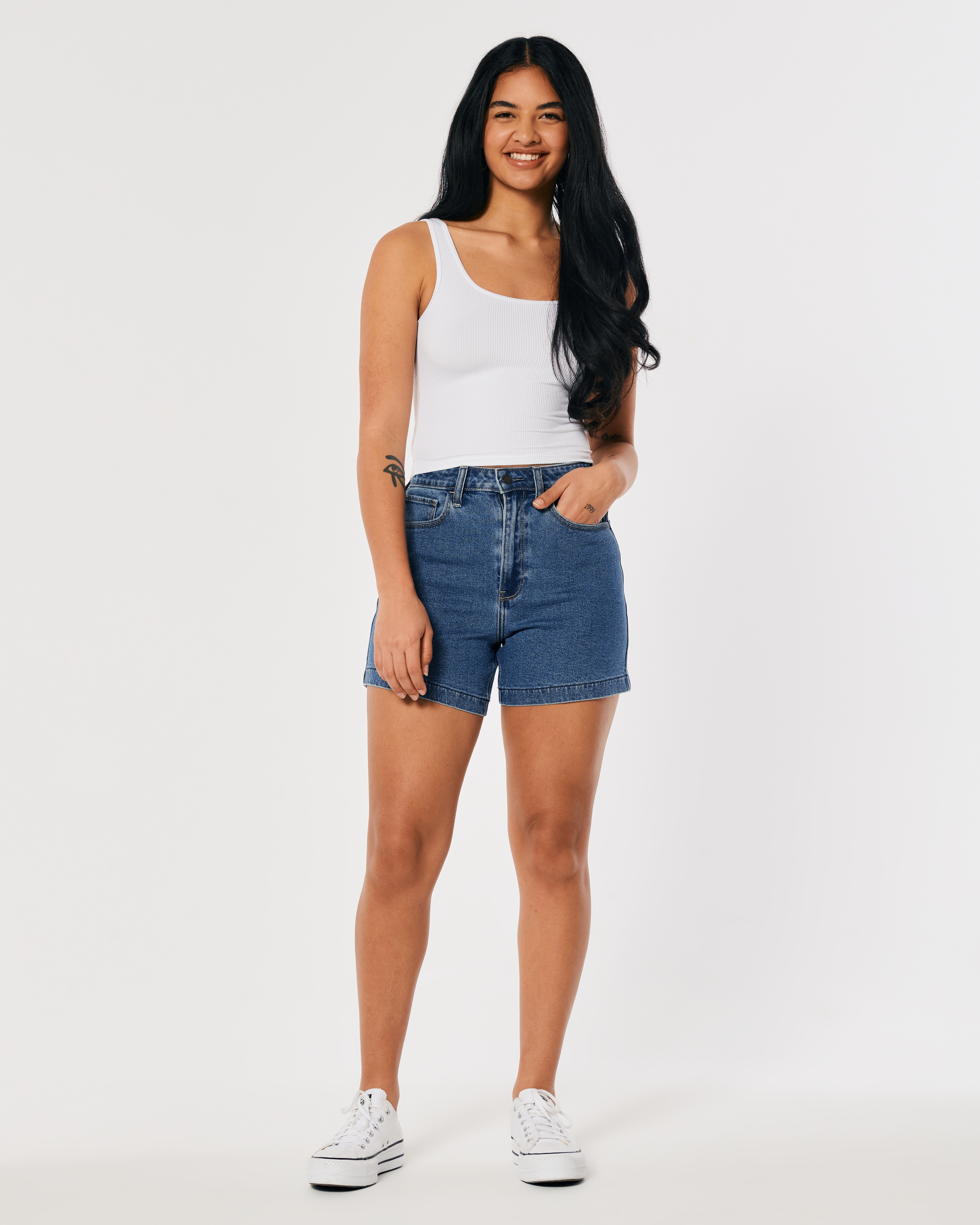 denim shorts hollister
