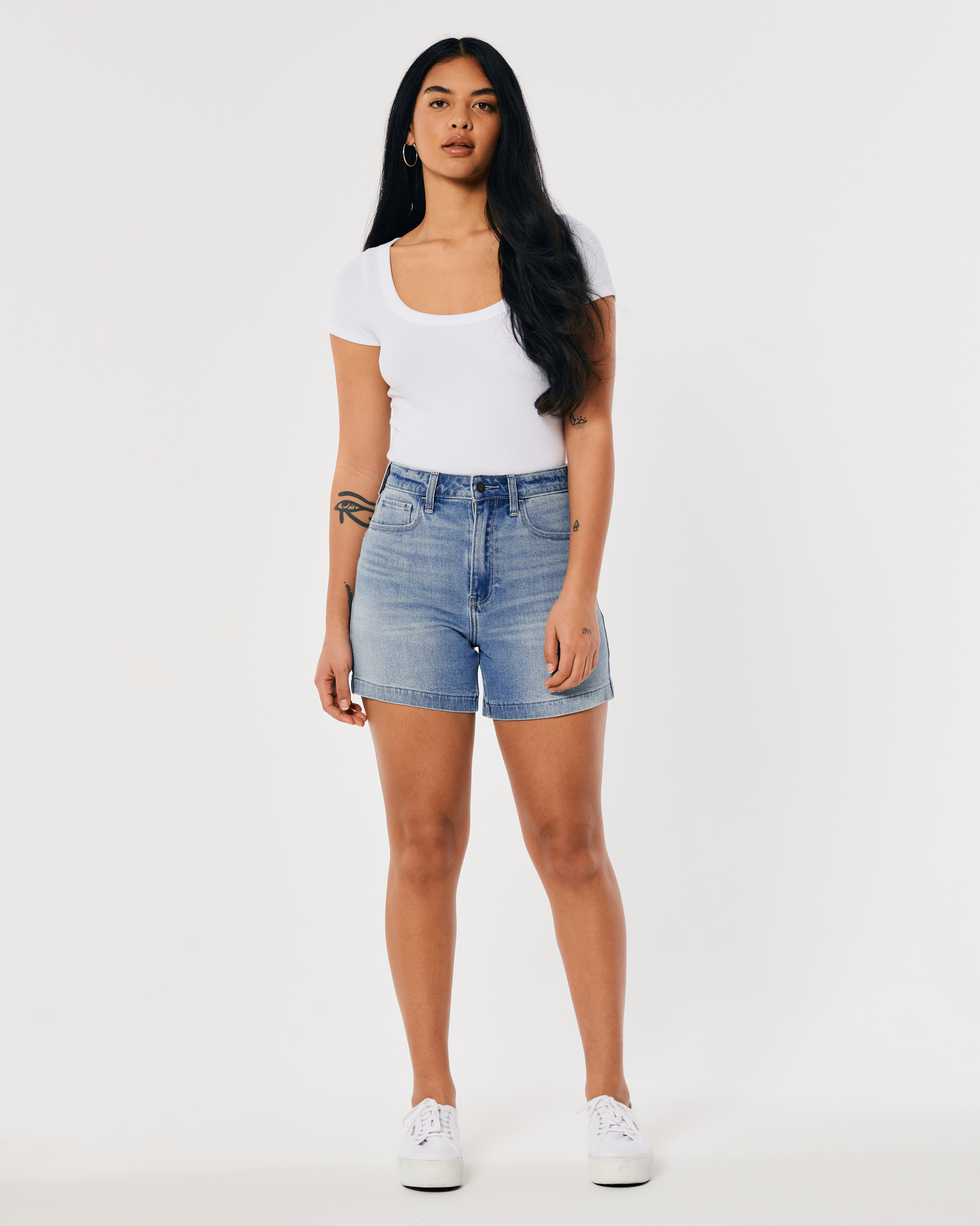 denim shorts hollister