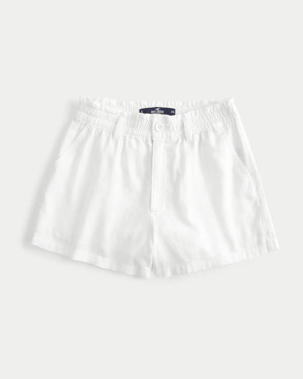 Hollister Fray Light Wash Mid Waist Shorts main image 1