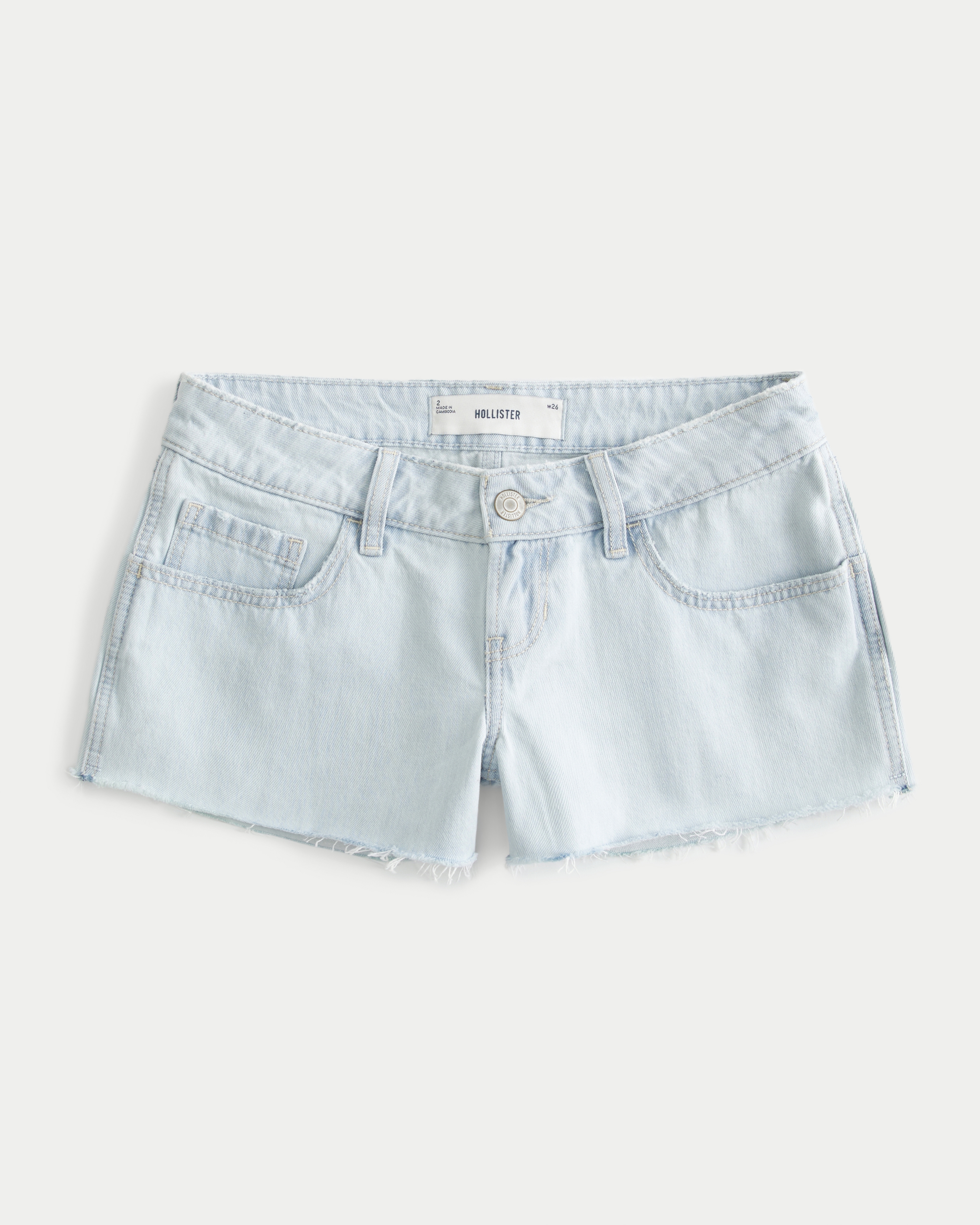 Женские шорты Hollister Ultra Low-Rise Light Wash Denim Mini, цвет: Светлый