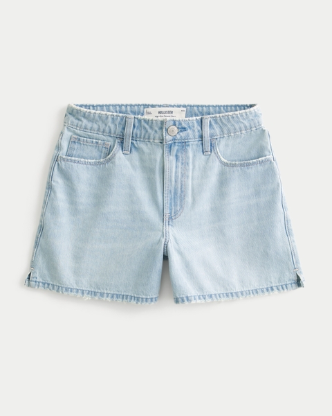 Женские шорты Hollister High-Rise Light Wash Baggy Denim Shorts 5"