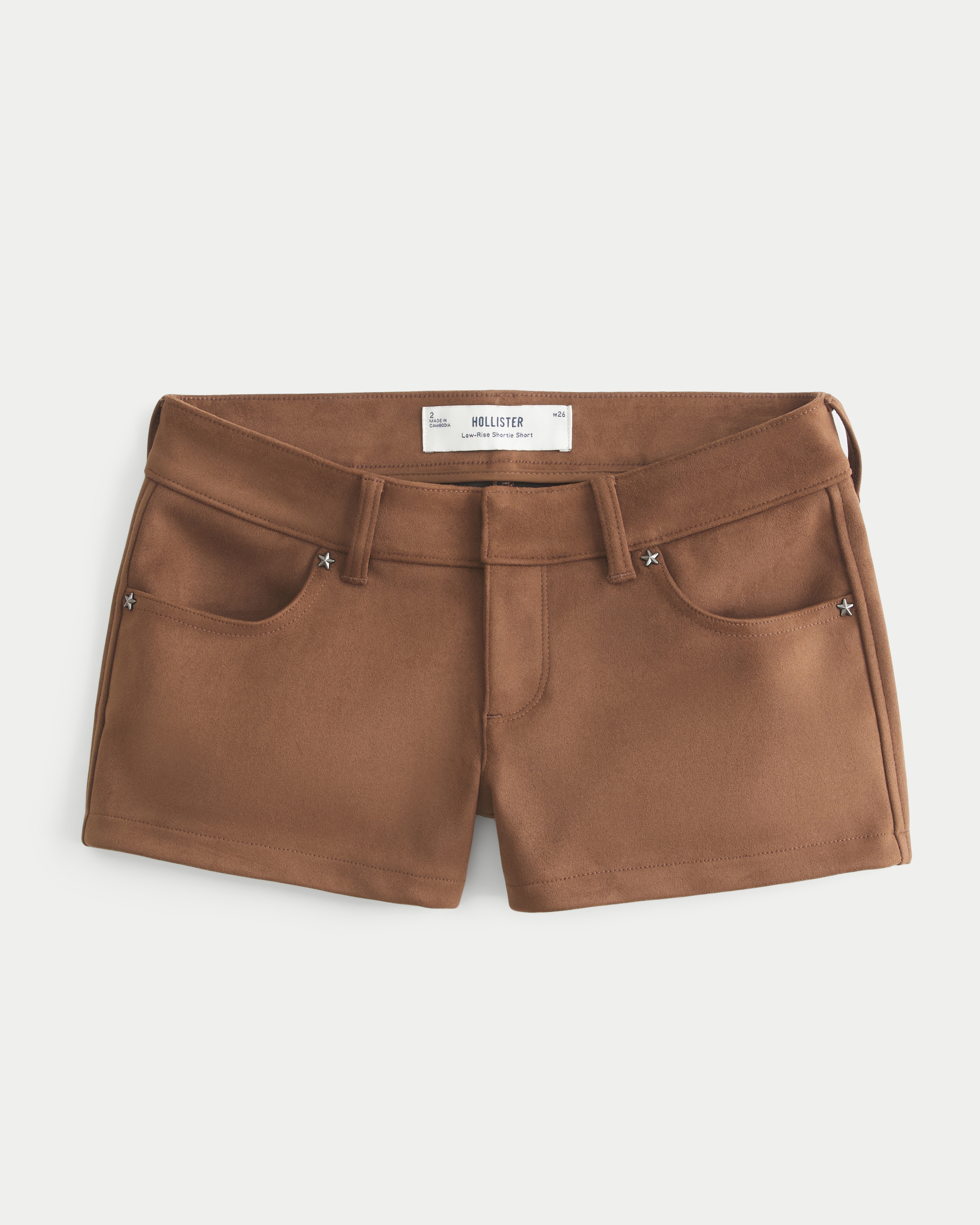 Женские шорты Hollister Low-Rise Faux Suede Shortie Shorts
