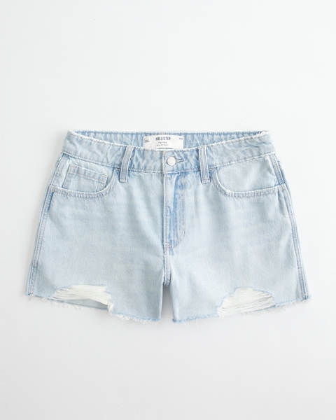 Женские шорты Hollister High-Rise Ripped Light Wash A-Line Denim Shorts