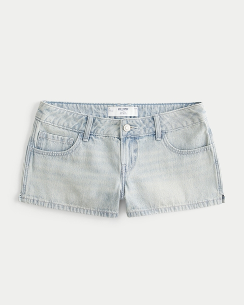 Женские шорты Hollister Low-Rise Light Wash Denim Mini Shorts