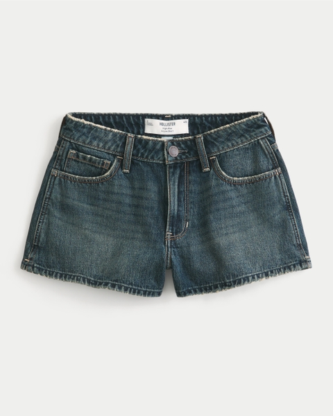 Женские шорты Hollister Curvy High-Rise Dark Wash Denim A-Line Shorts