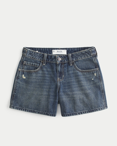 Женские шорты Hollister Andi Adjustable Waist Low-Rise Baggy Jean Shorts