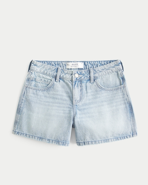 Женские шорты Hollister Low-Rise Light Wash Baggy Jean Shorts