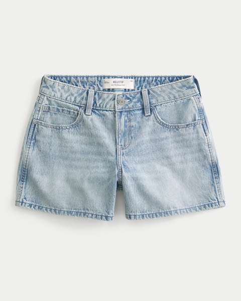 Женские шорты Hollister Curvy Low-Rise Medium Wash Baggy Jean Shorts
