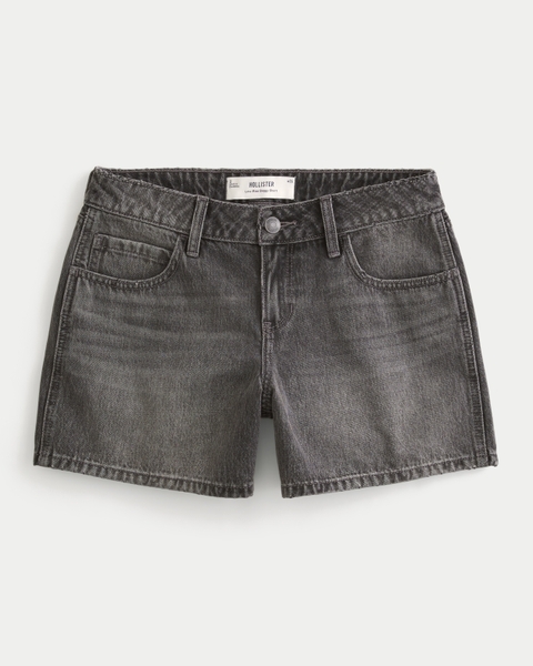 Женские шорты Hollister Curvy Low-Rise Grey Baggy Jean Shorts