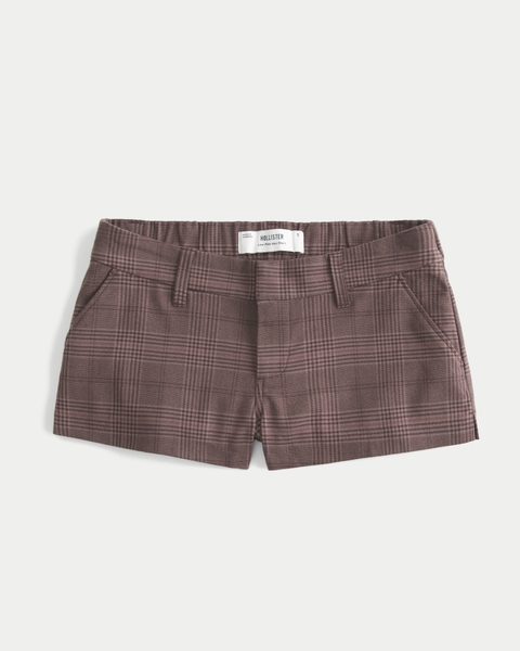 Женские шорты Hollister Low-Rise Plaid Mini Shorts