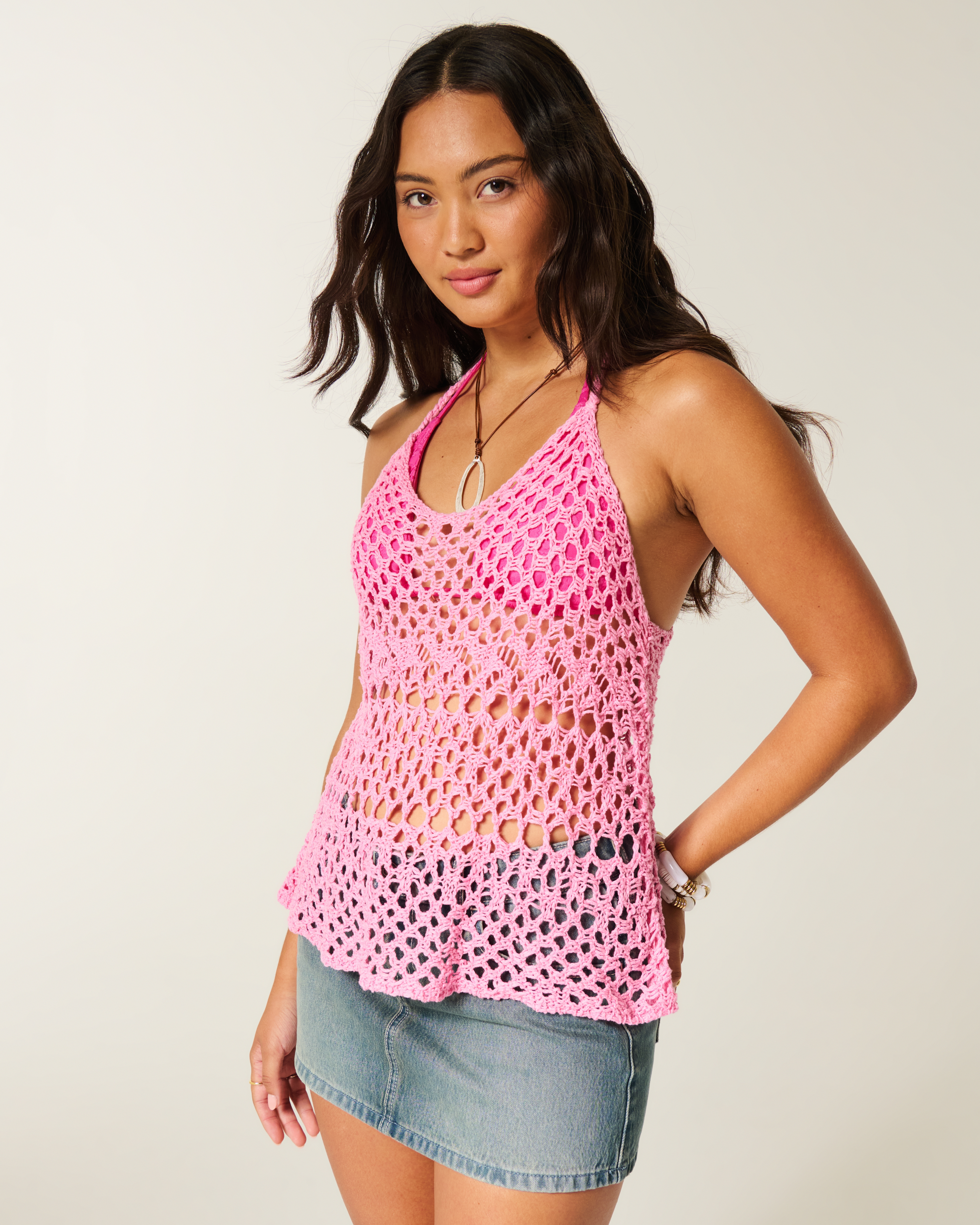 Женские топы Hollister Crochet-Style Racerback Tank — фото 2