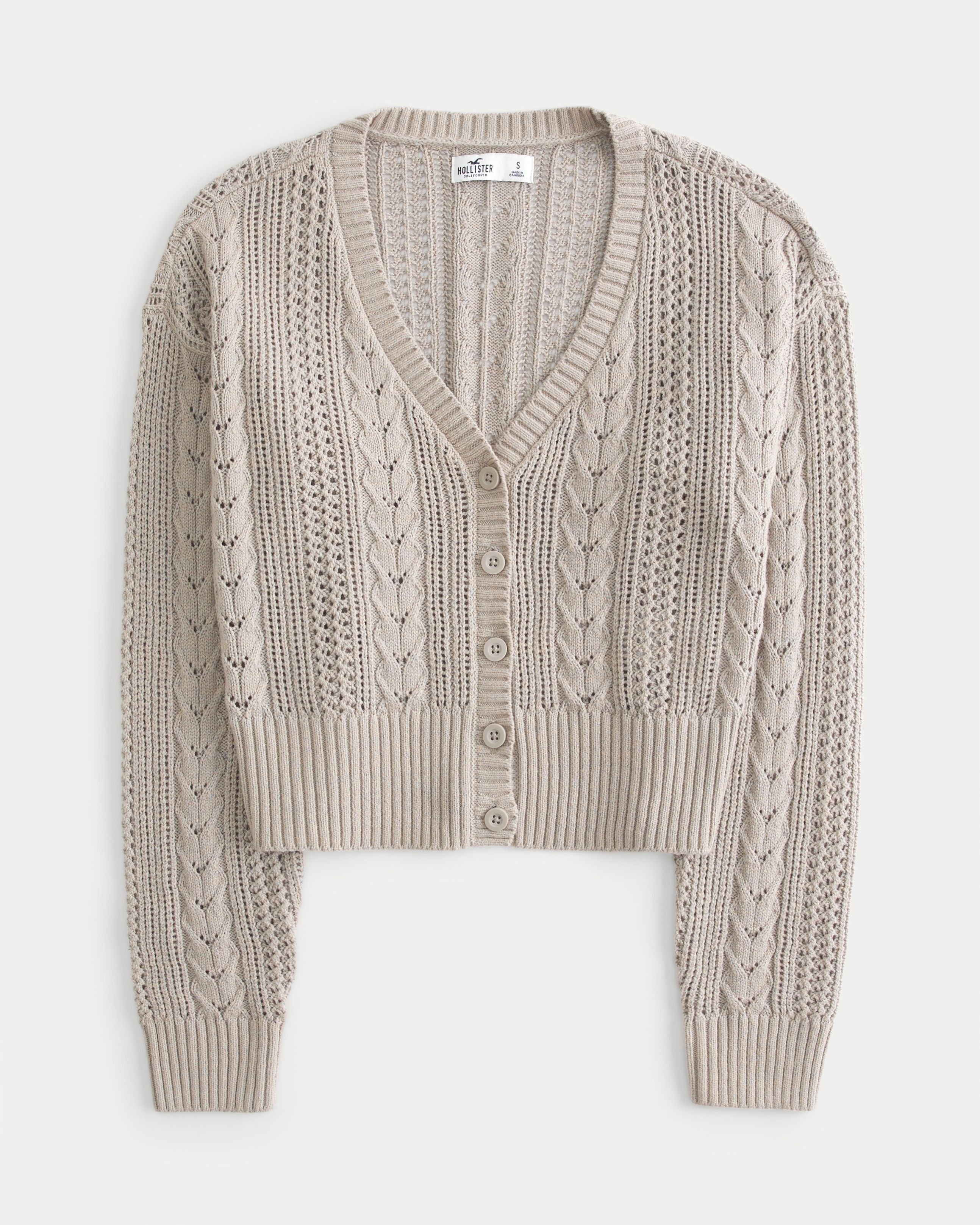 Женский кардиган Hollister Easy Stitchy, цвет: Серо-коричневый — фото 1