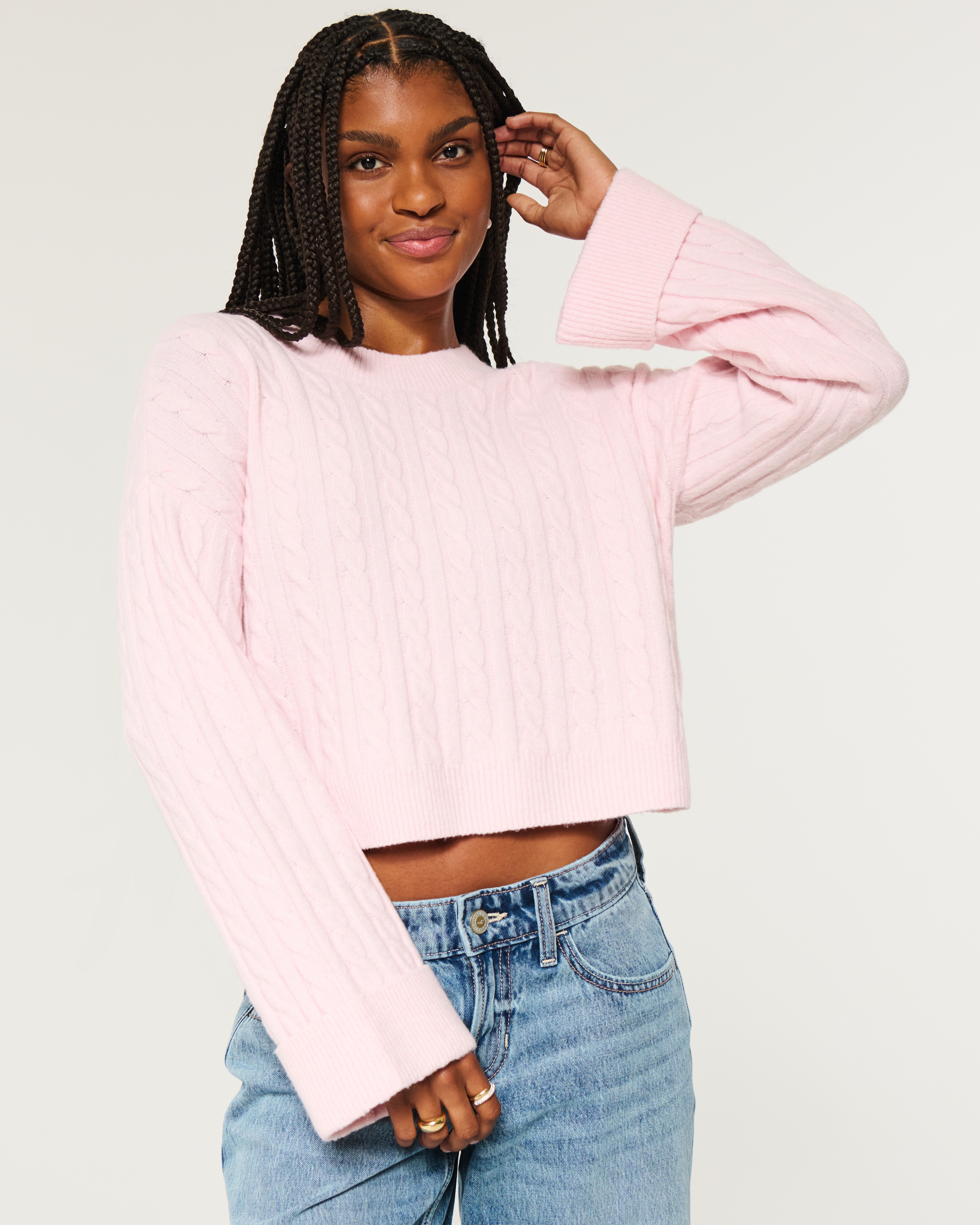 Женские свитеры Hollister Comfy Cloud Cable-Knit Sweater — фото 2