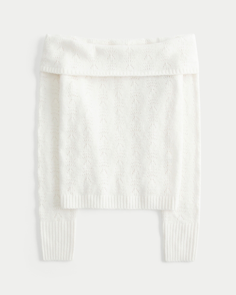 Женские свитеры Hollister Comfy Cloud Stitchy Off-the-Shoulder Sweater