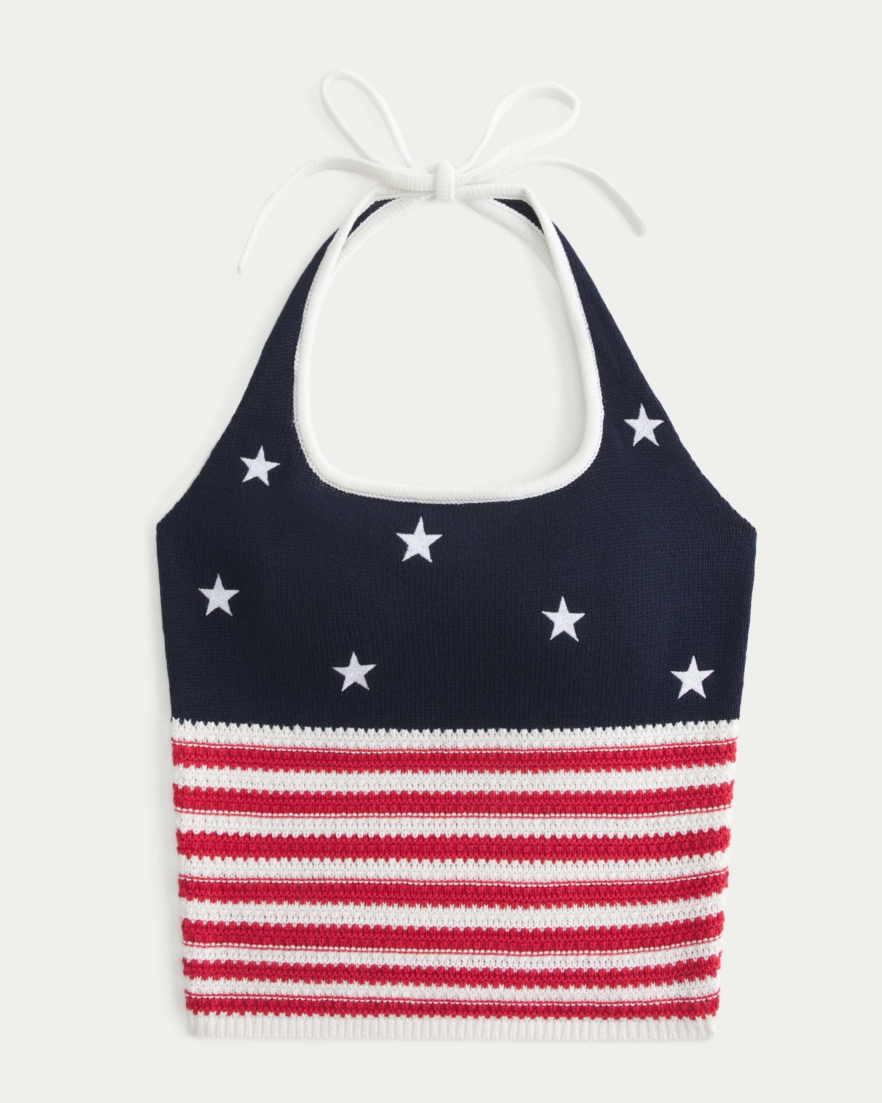 Женские топы Hollister American Flag Pattern Crochet-Style Halter Top