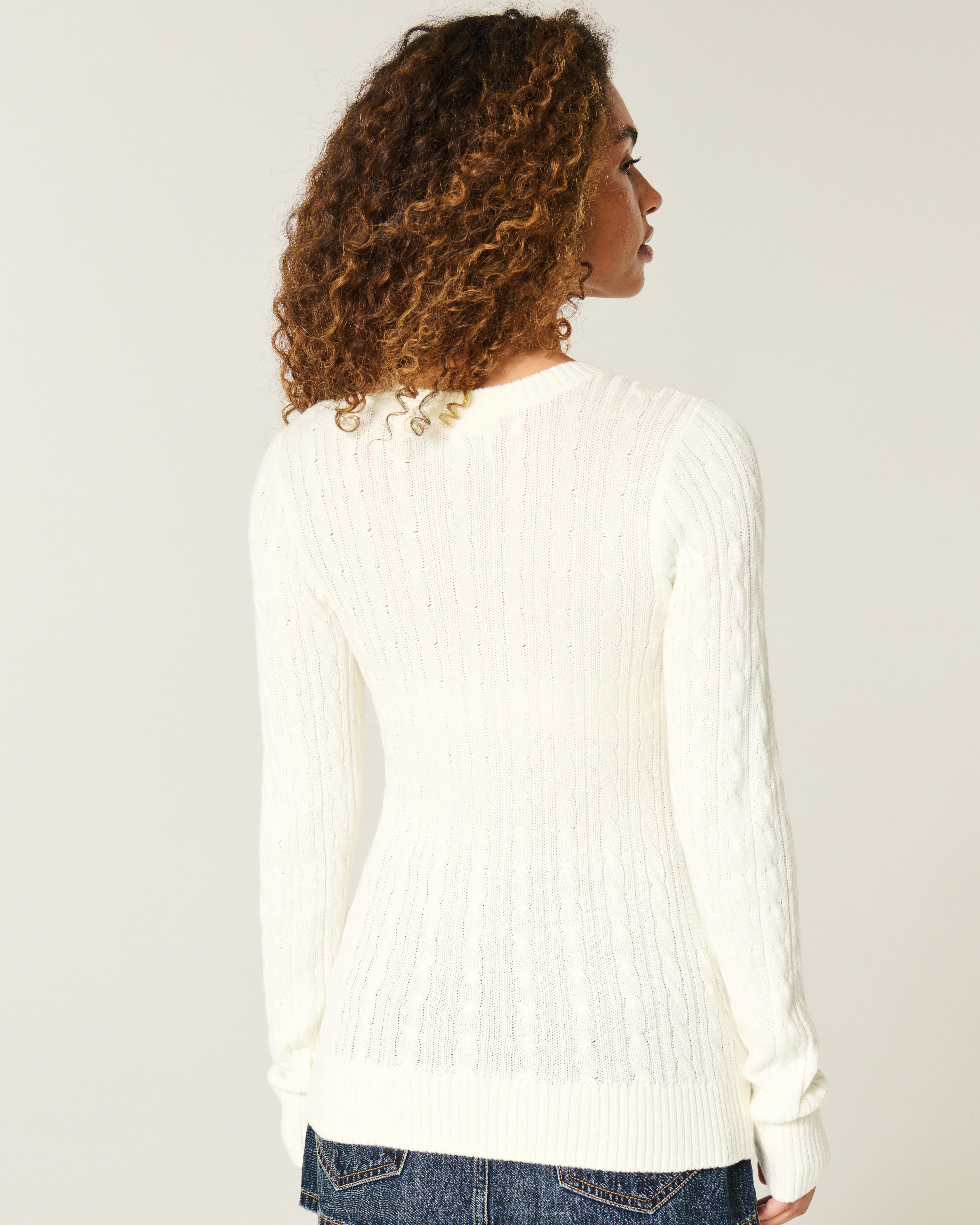 Женские свитеры Hollister Cable-Knit Star Crew Sweater — фото 3