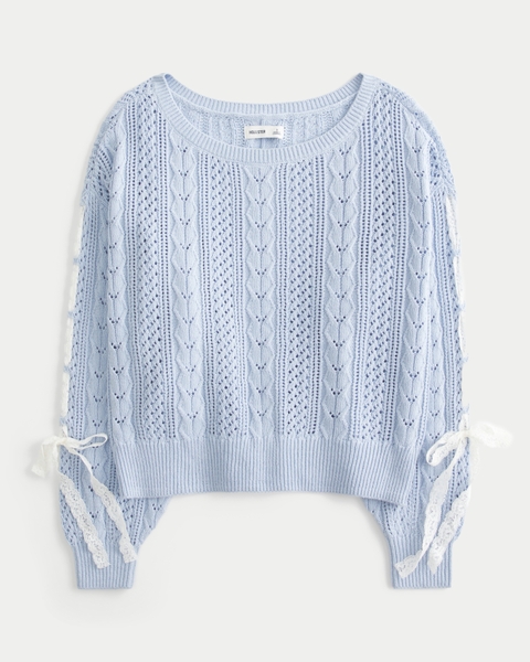 Женские свитеры Hollister Bow-Sleeve Cable-Knit Sweater