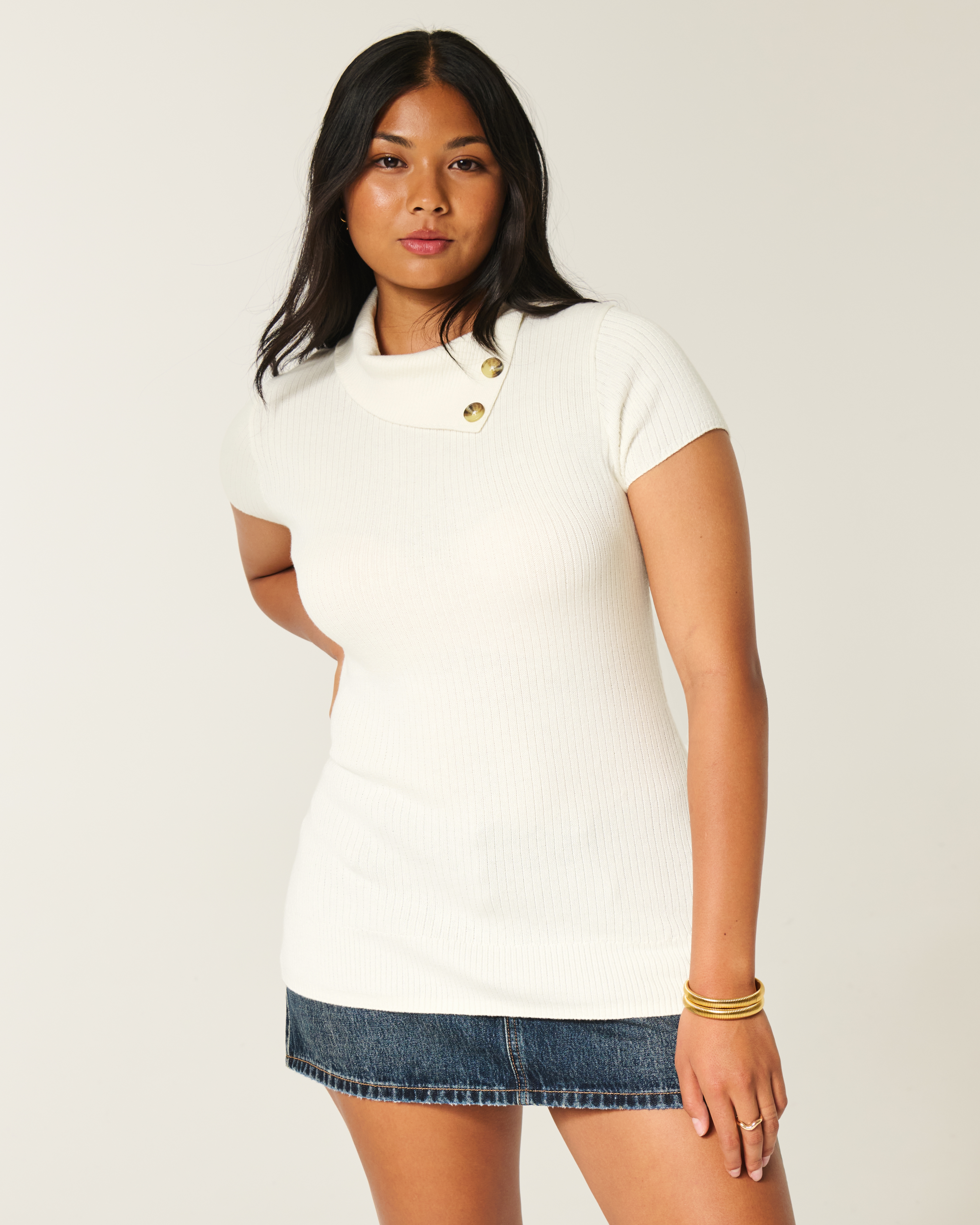 Женские свитеры Hollister Short-Sleeve Tunic Sweater — фото 2