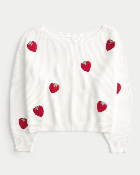 Женские свитеры Hollister Easy Berry Graphic Off-the-Shoulder Sweater