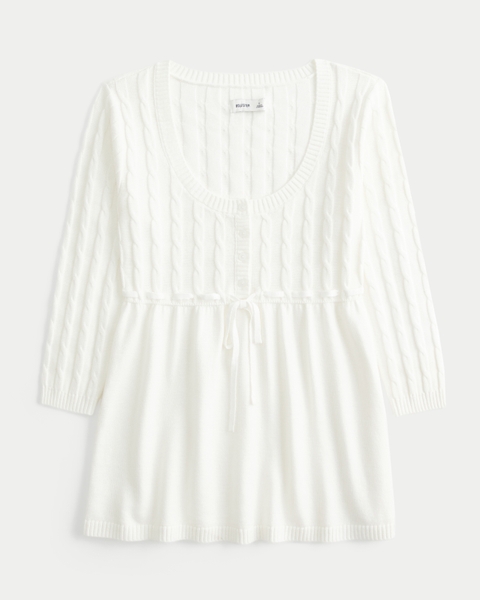 Женские свитеры Hollister Cable-Knit Babydoll Sweater
