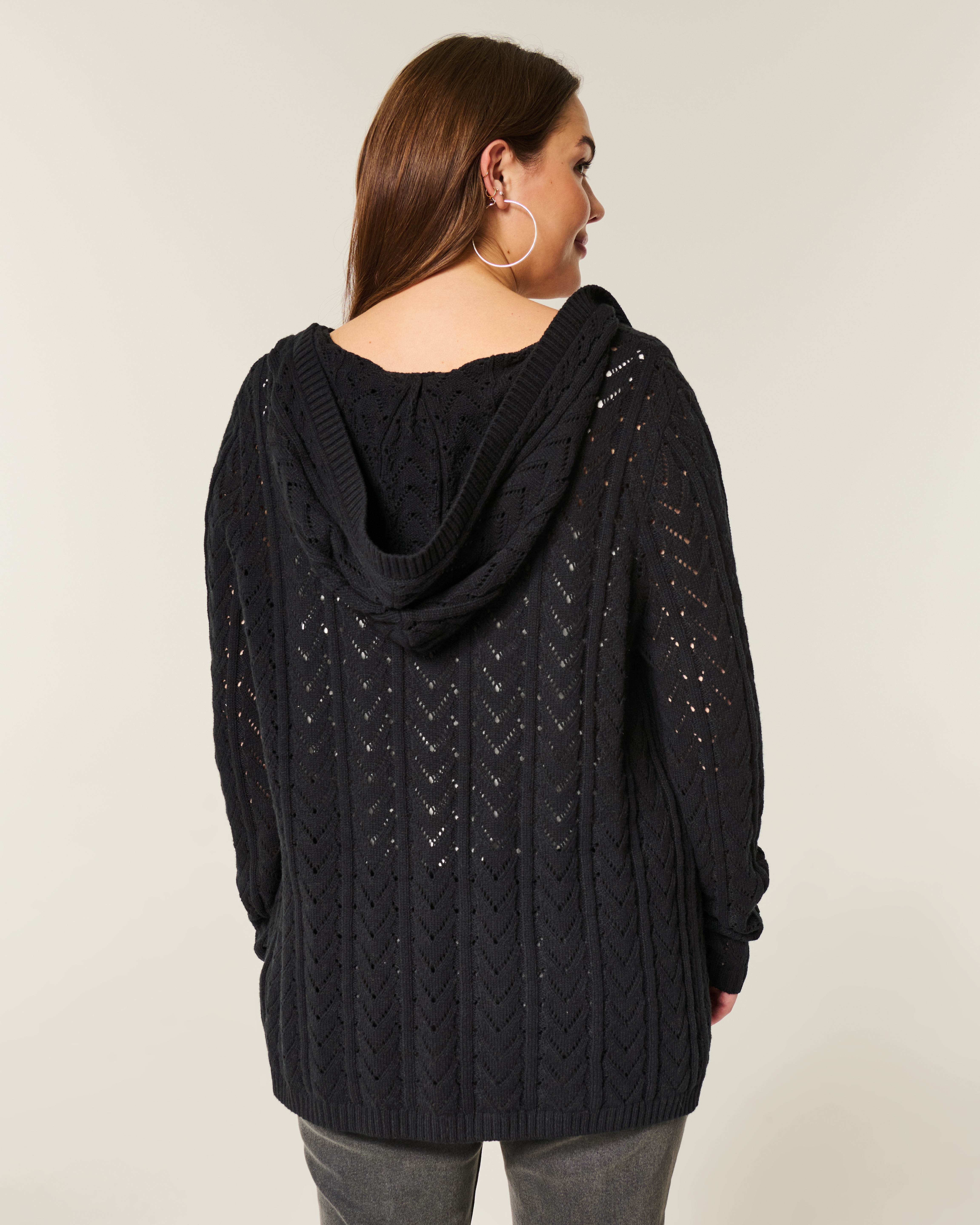 Женские кардиганы Hollister Stitchy Hooded No-Close Cardigan — фото 3