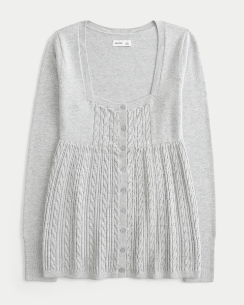 Женские свитеры Hollister Long-Sleeve Square-Neck Babydoll Sweater