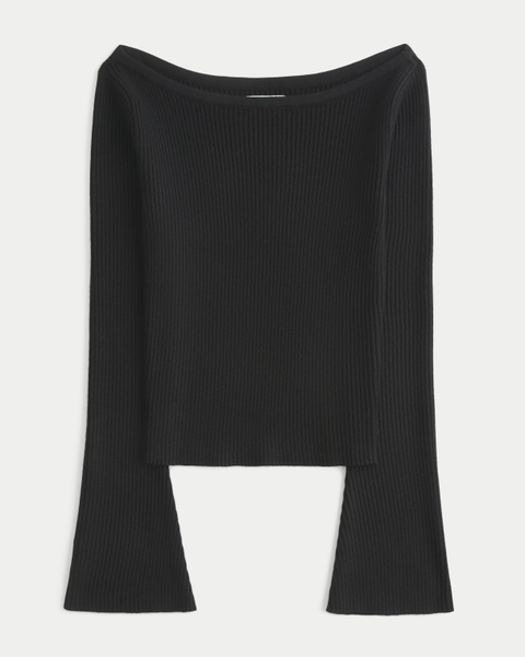 Женские свитеры Hollister Slash-Neck Bell Sleeve Sweater