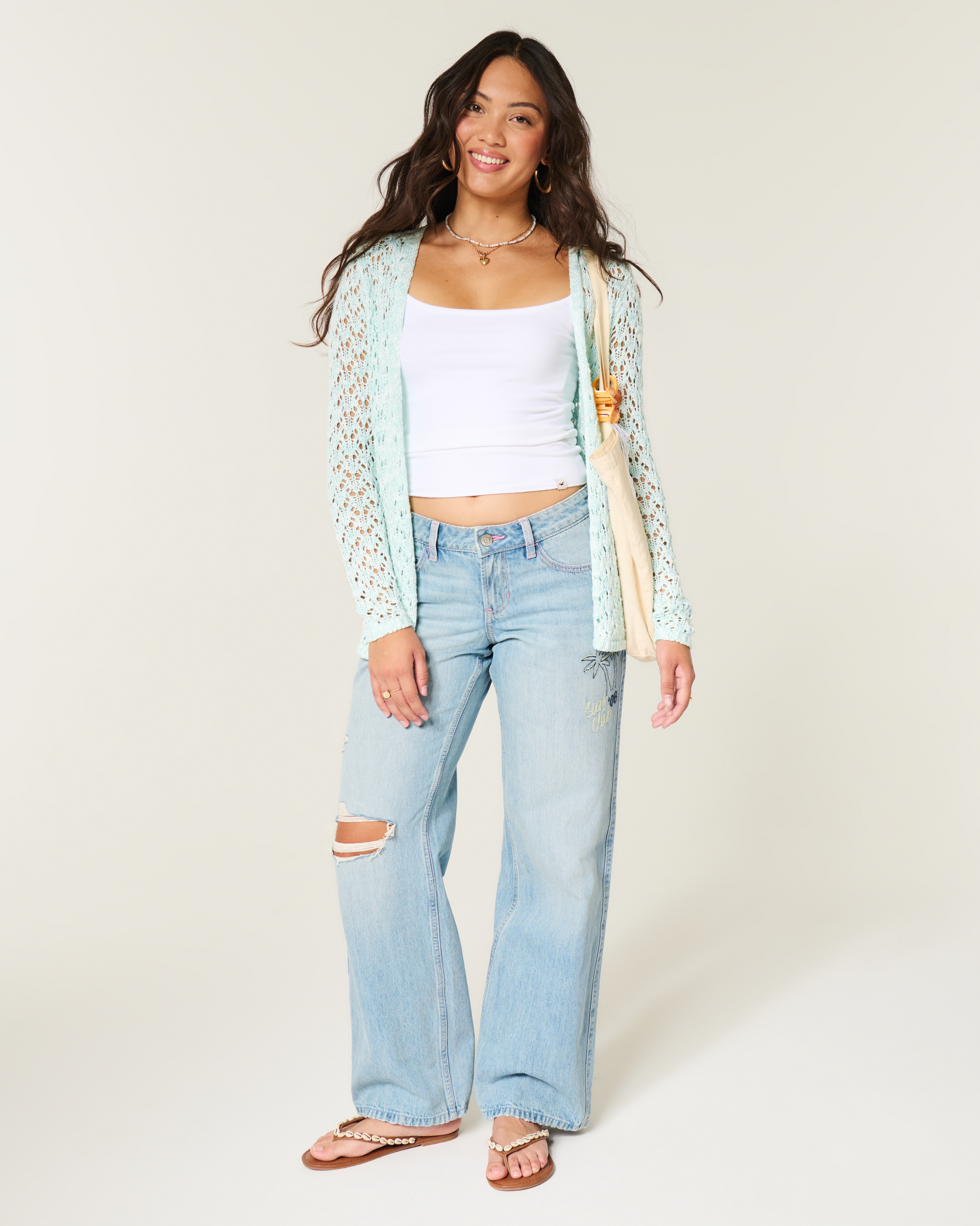 Женские кардиганы Hollister Open Stitch No Close Cardigan — фото 3