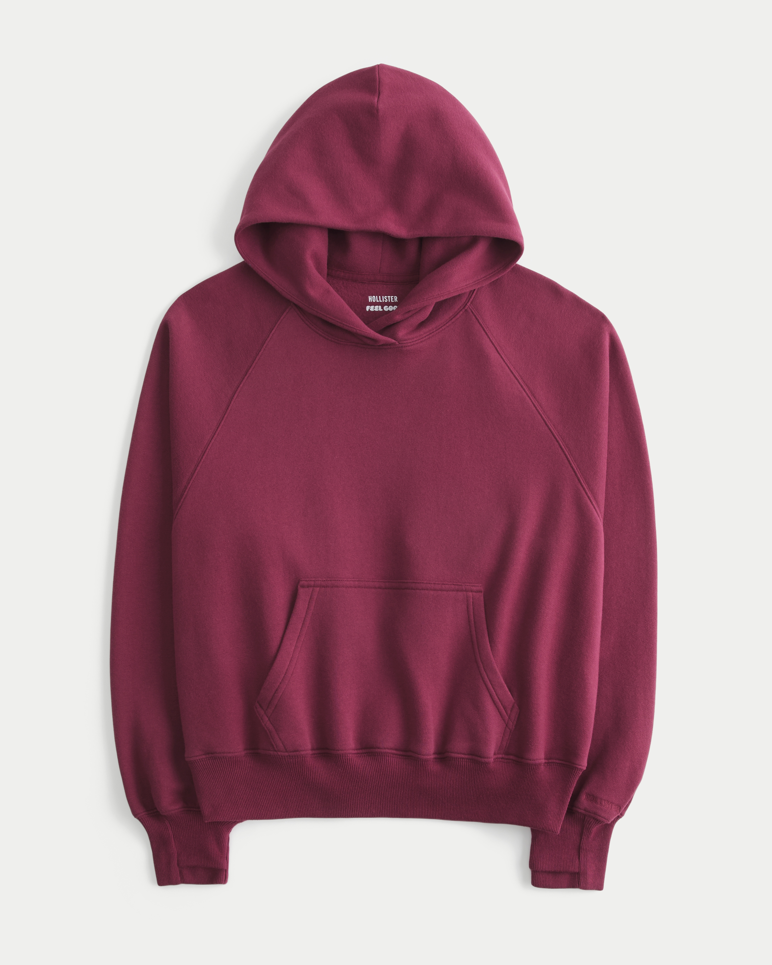 Женское худи Hollister Feel Good Classic Fit Raglan, цвет: Бордовый