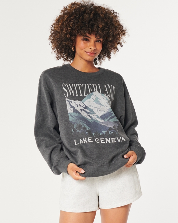 Womens Crew Neck Sweatshirts - Plain u0026 Graphic | Hollister Co.