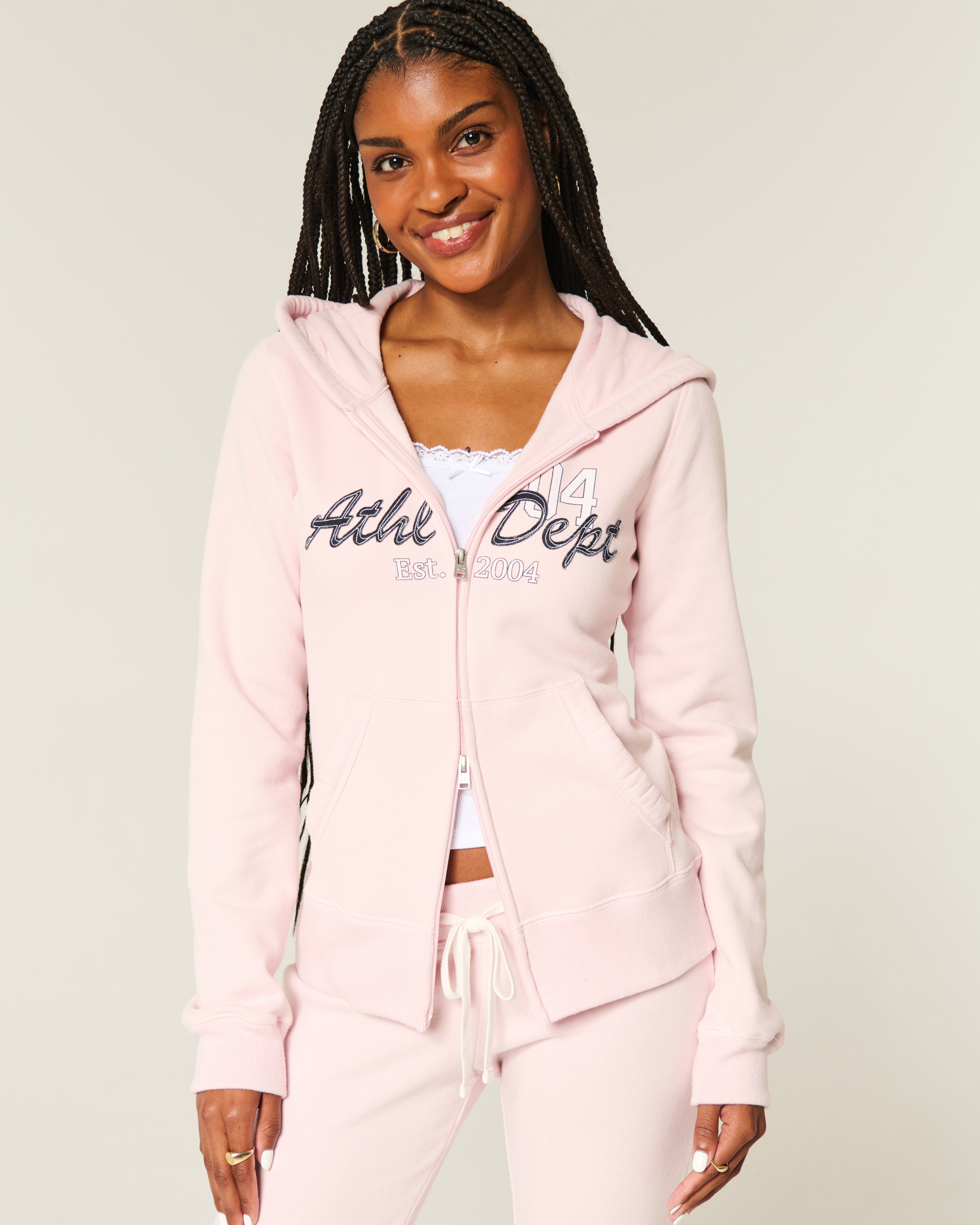 Женские худи Hollister Slim Athletic Dept Graphic Zip-Up — фото 2