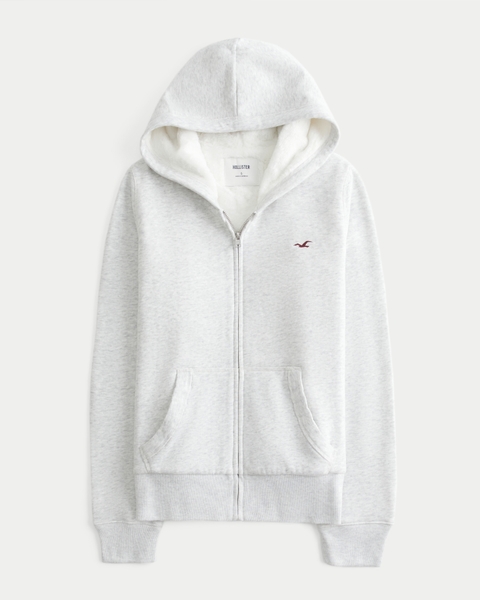 Женские худи Hollister Feel Good Faux Fur-Lined Zip-Up