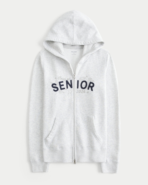 Женские худи Hollister Feel Good Zip-Up Senior '26 Graphic